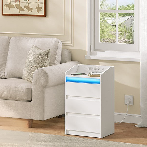 Twee Smart Nachtkastjes Wit – Met Laadstation en LED