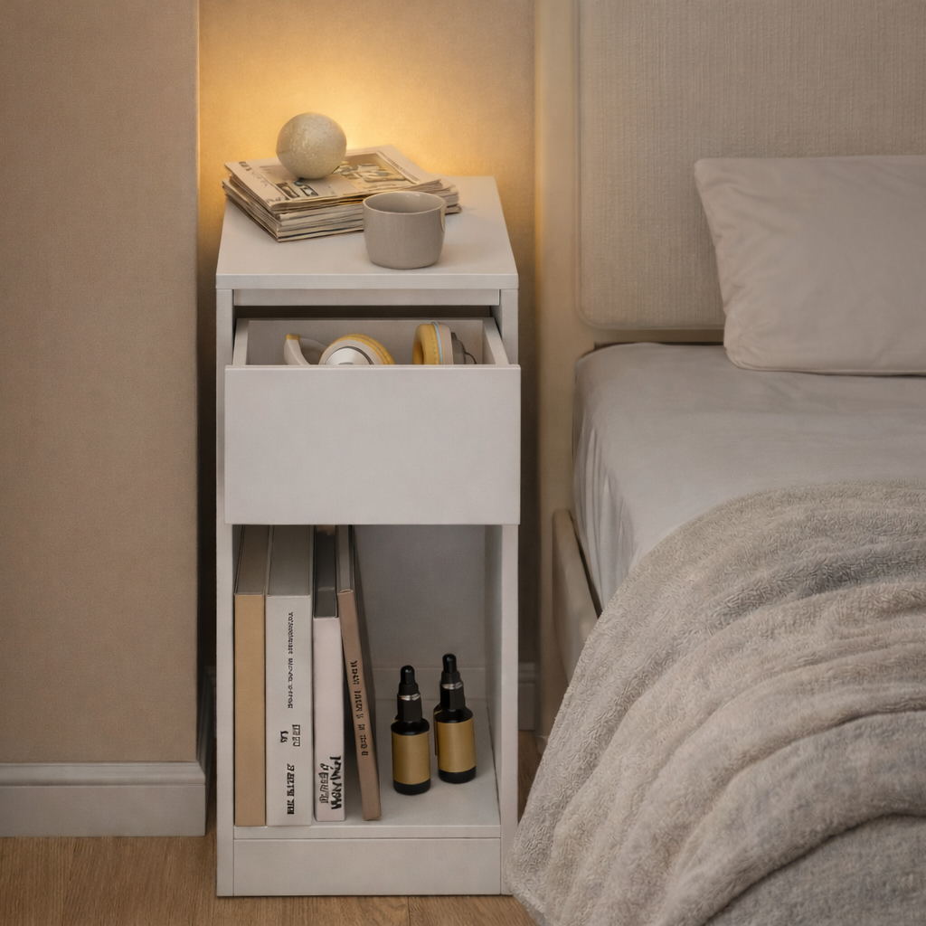 Smal LED Nachtkastje Wolken Wit – Met USB-A en USB-C