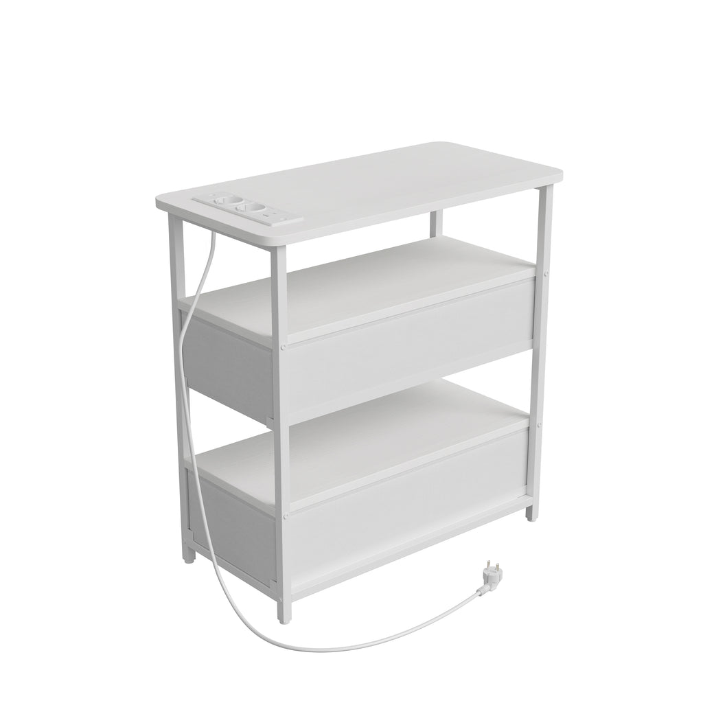 LED Nachtkastje Wit – 3 Lagen met USB en Type-C