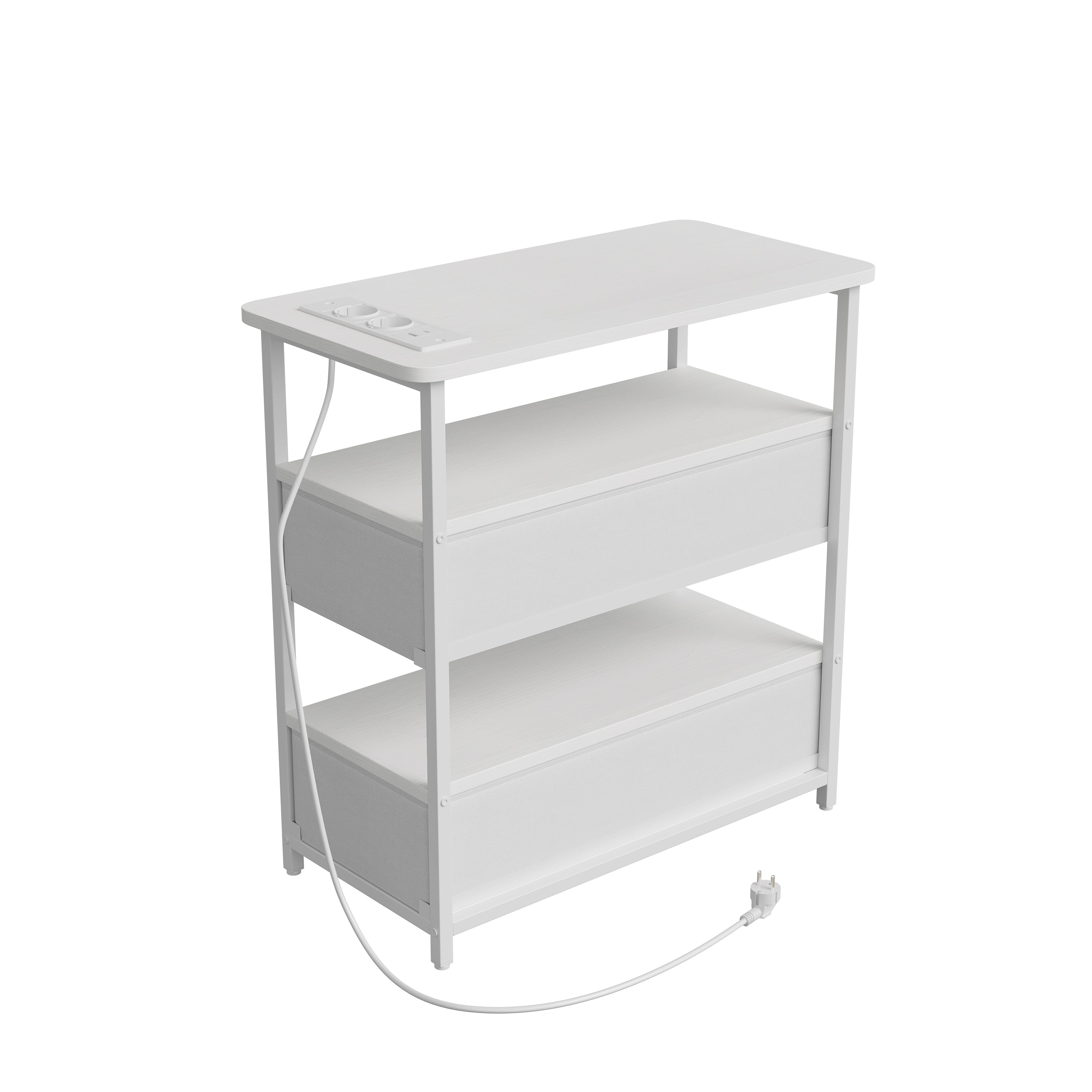 LED Nachtkastje Wit – 3 Lagen met USB en Type-C