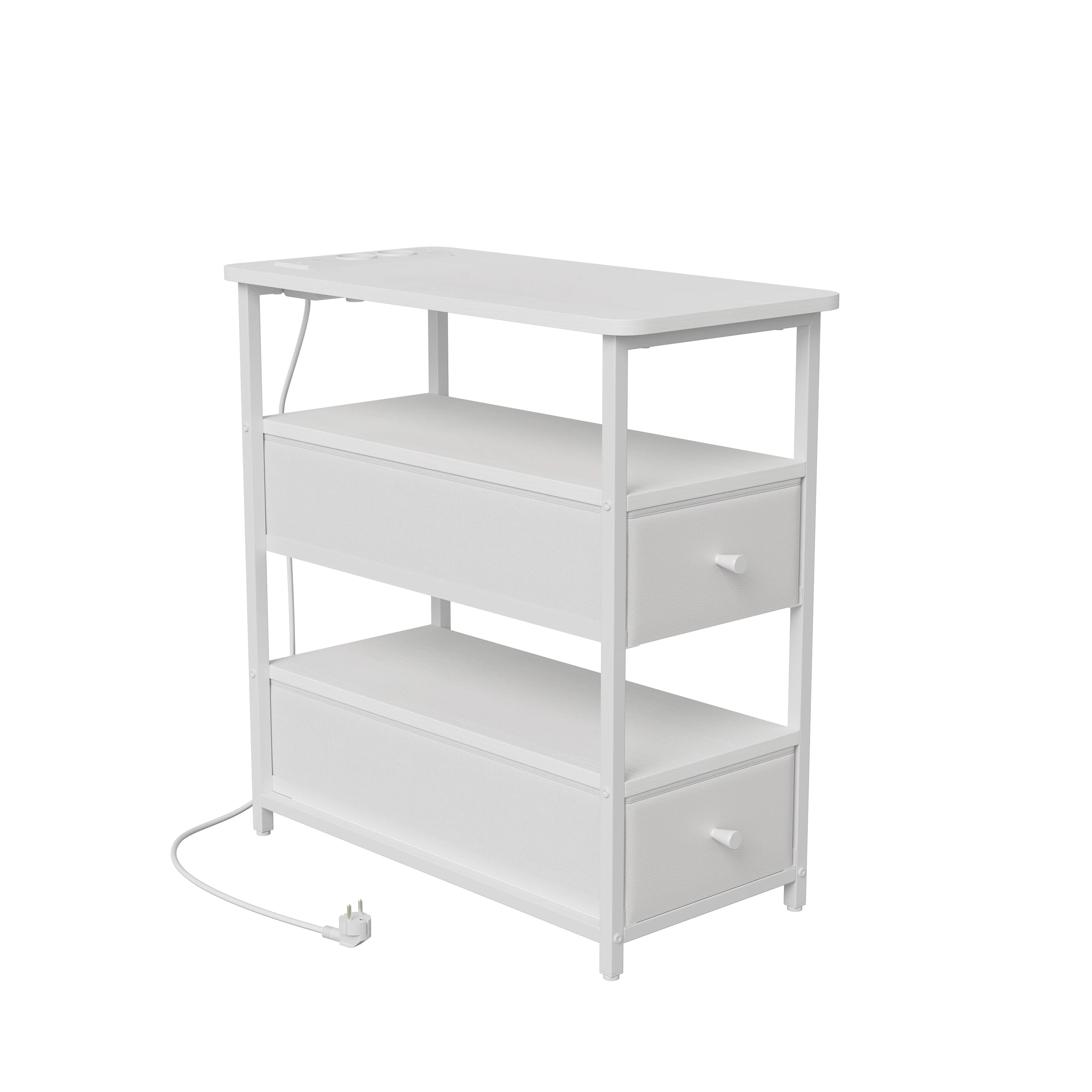 LED Nachtkastje Wit – 3 Lagen met USB en Type-C