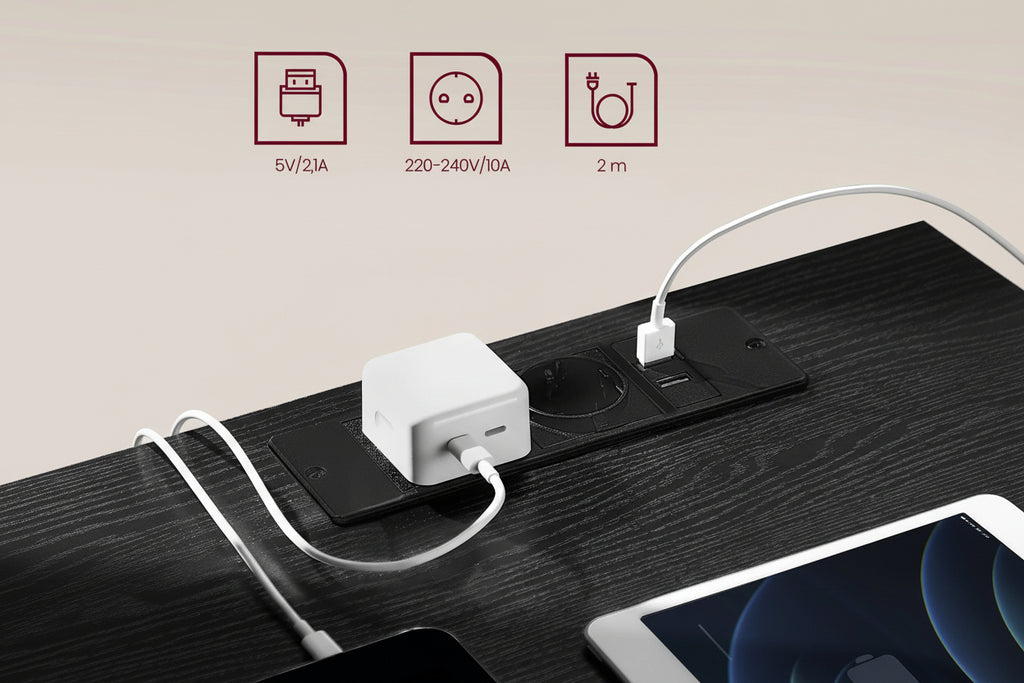 Twee Smart Nachtkastjes Zwart – 2 Lades met Stopcontact en USB