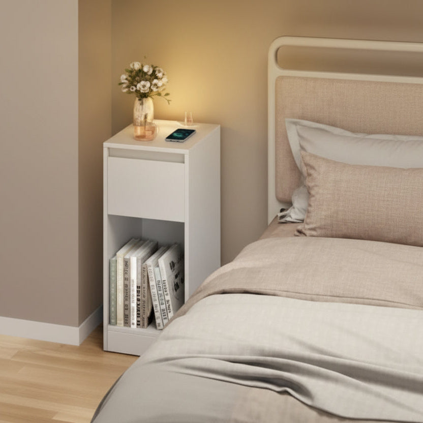 Smal LED Nachtkastje Wolken Wit – Met USB-A en USB-C